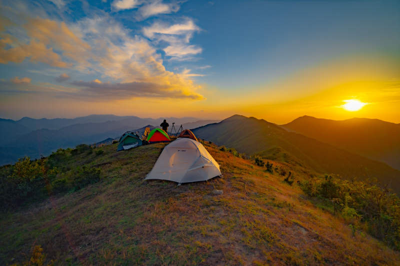 山頂露營 夕陽無限好