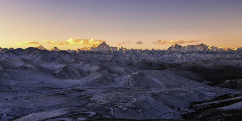 雪山日落 壯麗景色