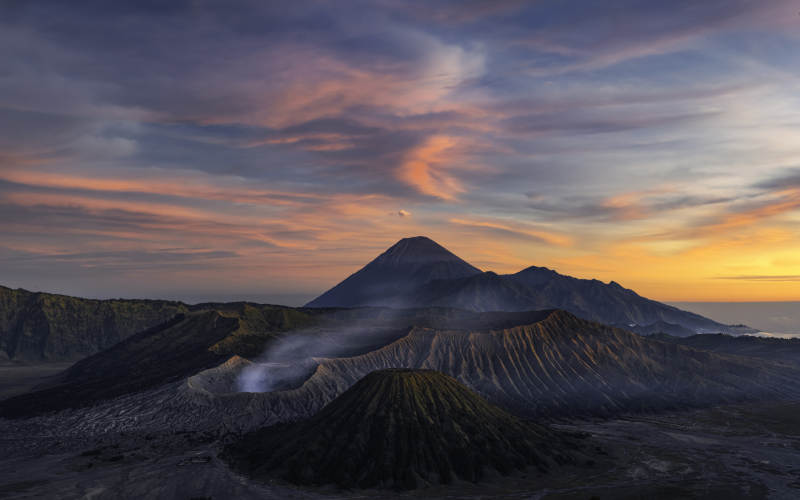火山日落 壯麗景觀