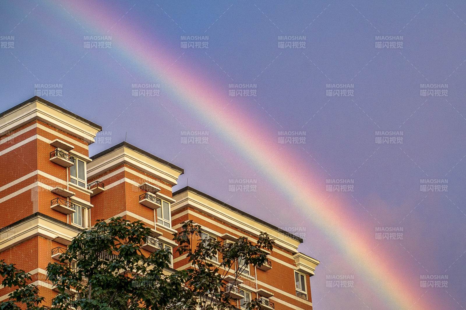 彩虹映襯建筑之美