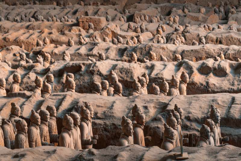 兵馬俑坑遺址全景圖
