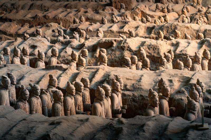 兵馬俑坑遺址展示圖