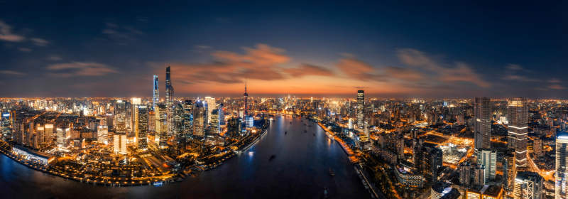 夜幕下的城市燈火輝煌