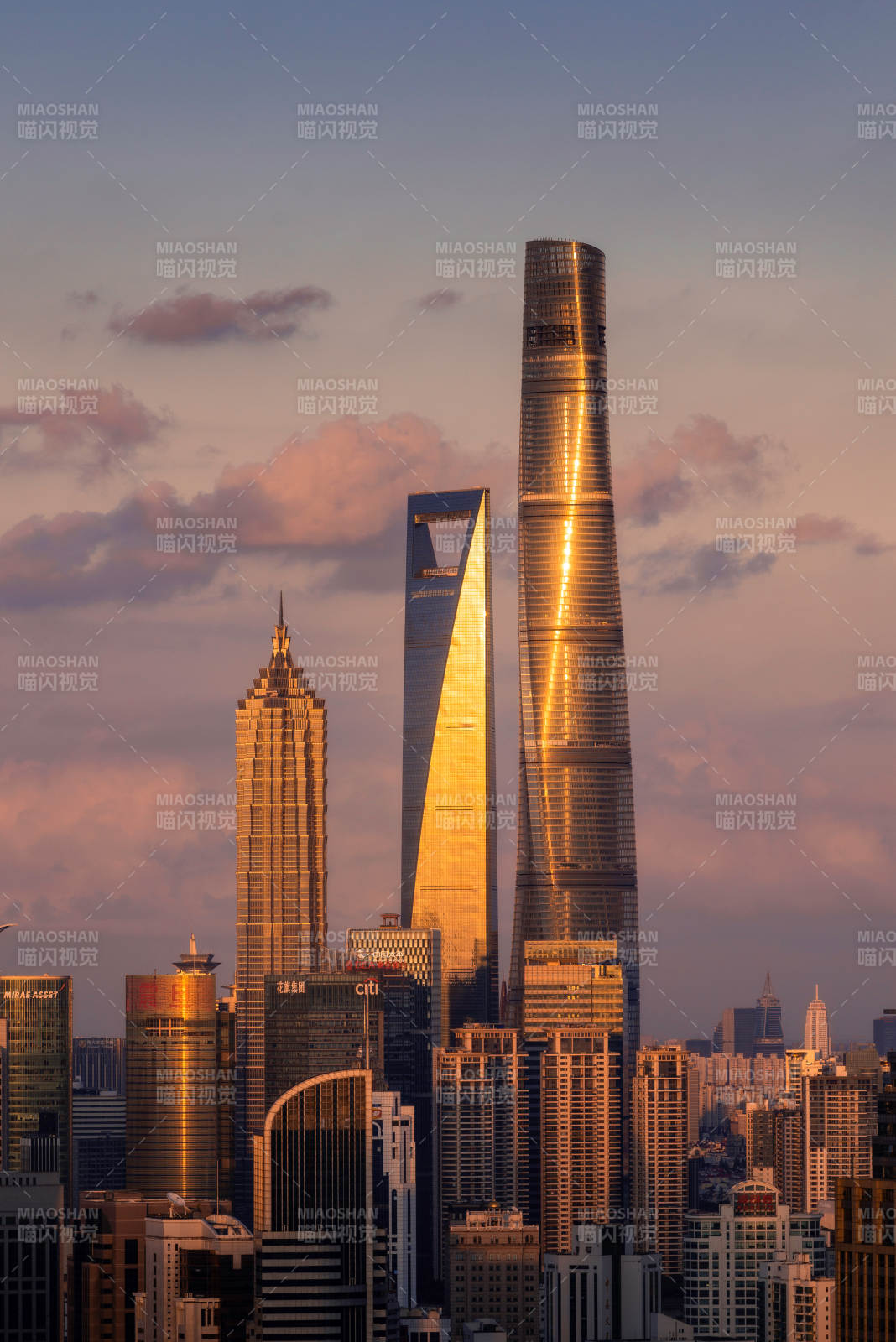 上海天際線夕陽美景