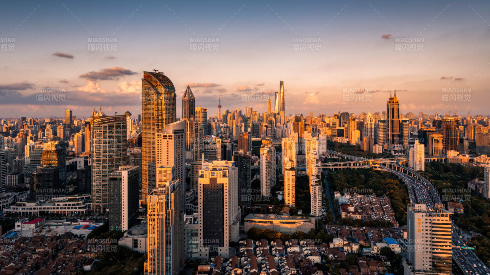 都市黃昏 高樓林立