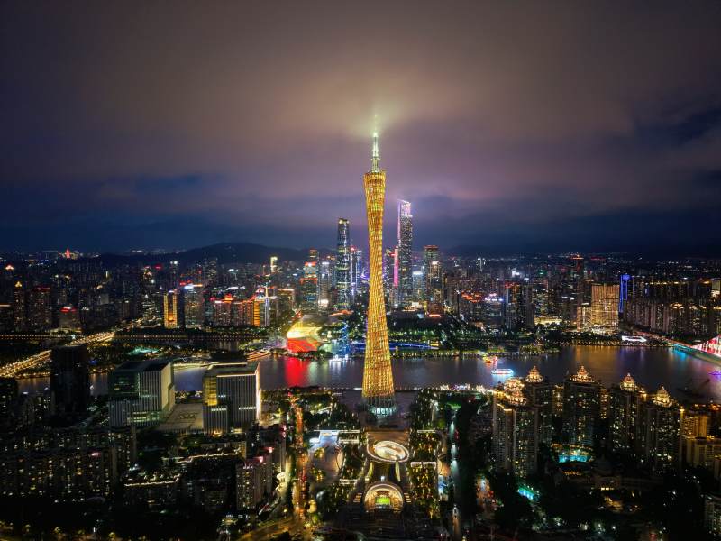 廣州塔夜景璀璨都市風光