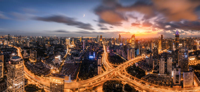 城市夜景 燈火輝煌的都市