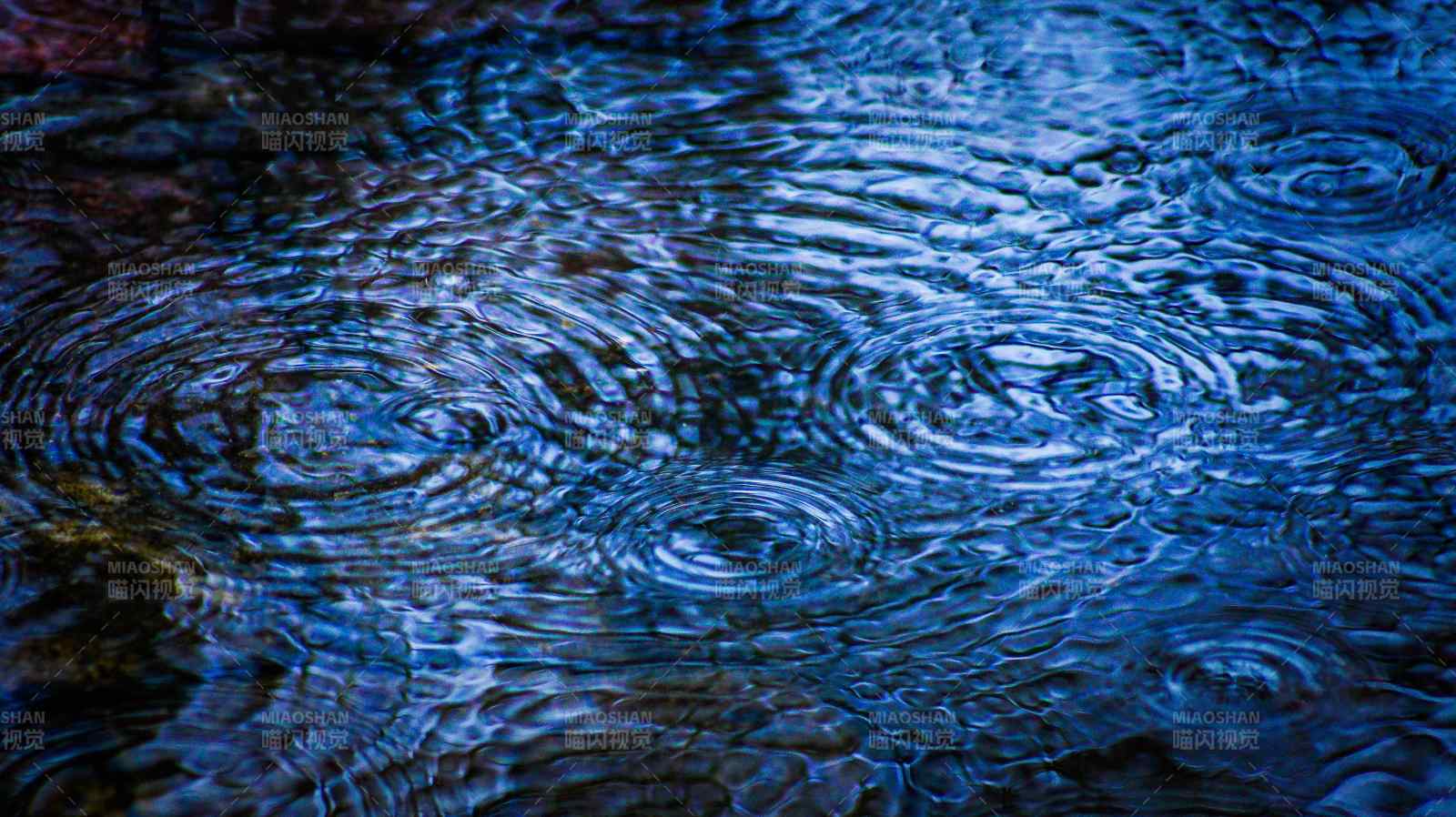 雨滴漣漪 水面波動