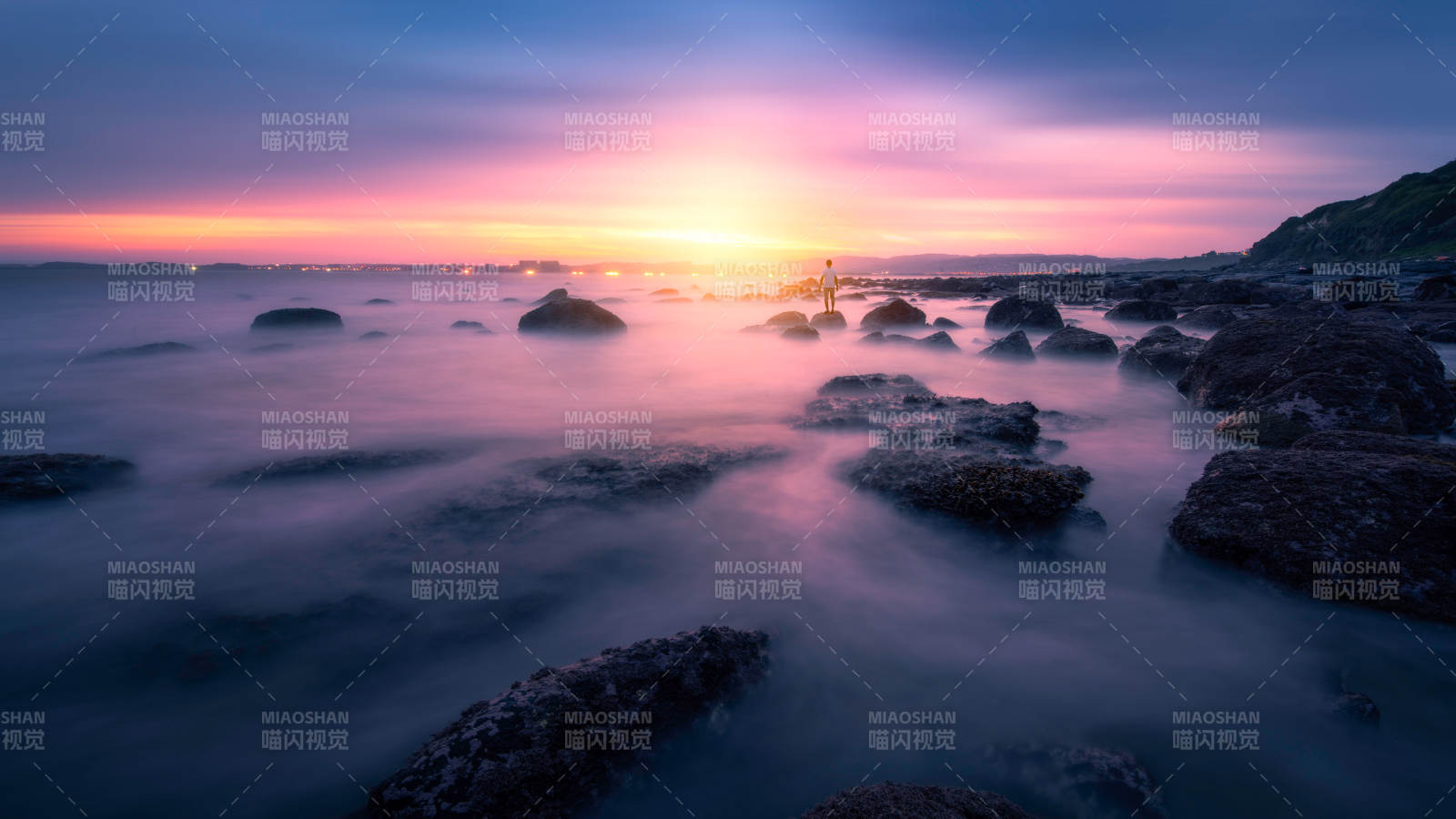 海邊日落 夢幻色彩