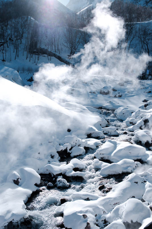 長白山雪地溫泉 熱氣騰騰