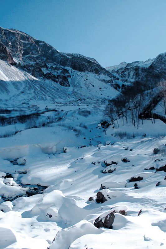 長白山雪山雪谷冬日美景