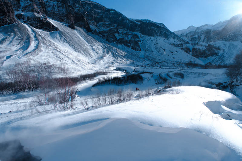 長白山雪山峽谷冬日美景