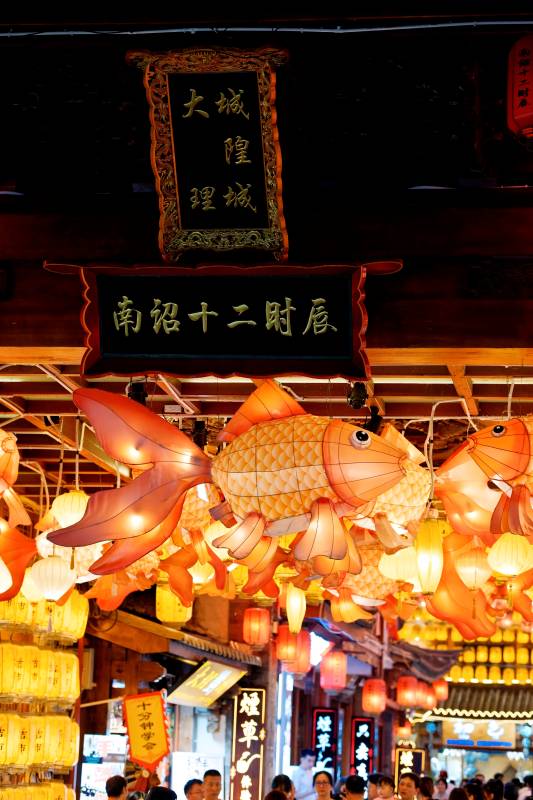 夜市燈籠魚燈璀璨輝煌