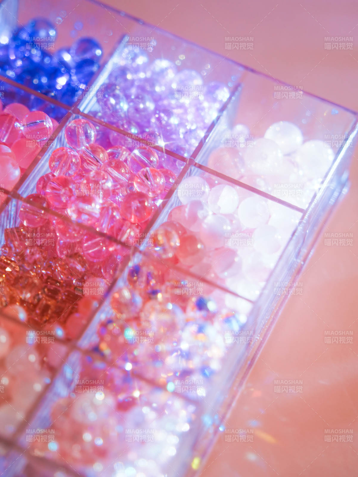 彩色水晶珠分類展示盒