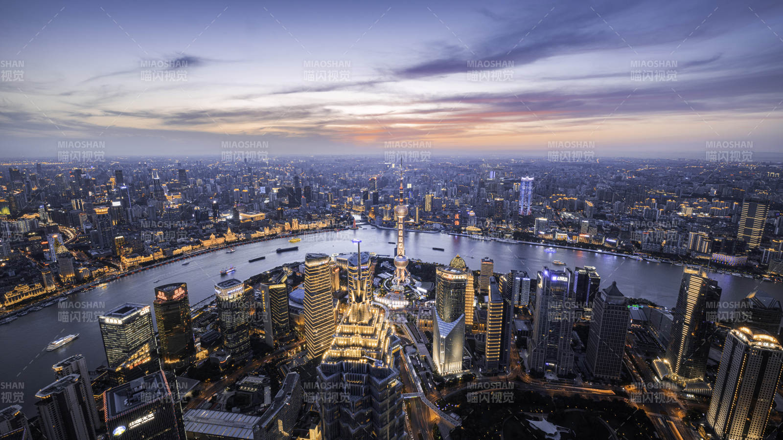 上海夜景 東方明珠與外灘