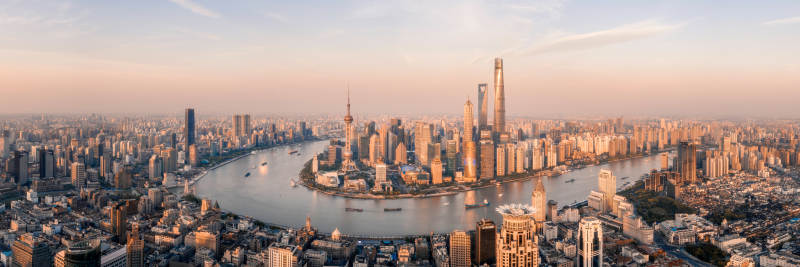 上海城市天際線全景圖