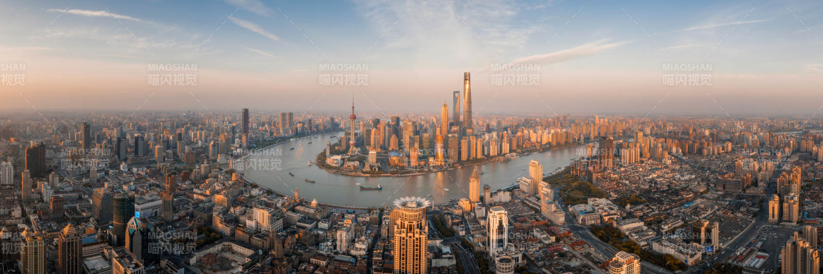 上海城市天際線全景圖
