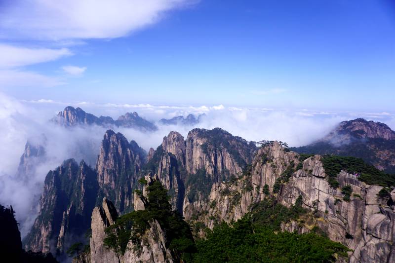 安徽黃山云海奇峰秀景