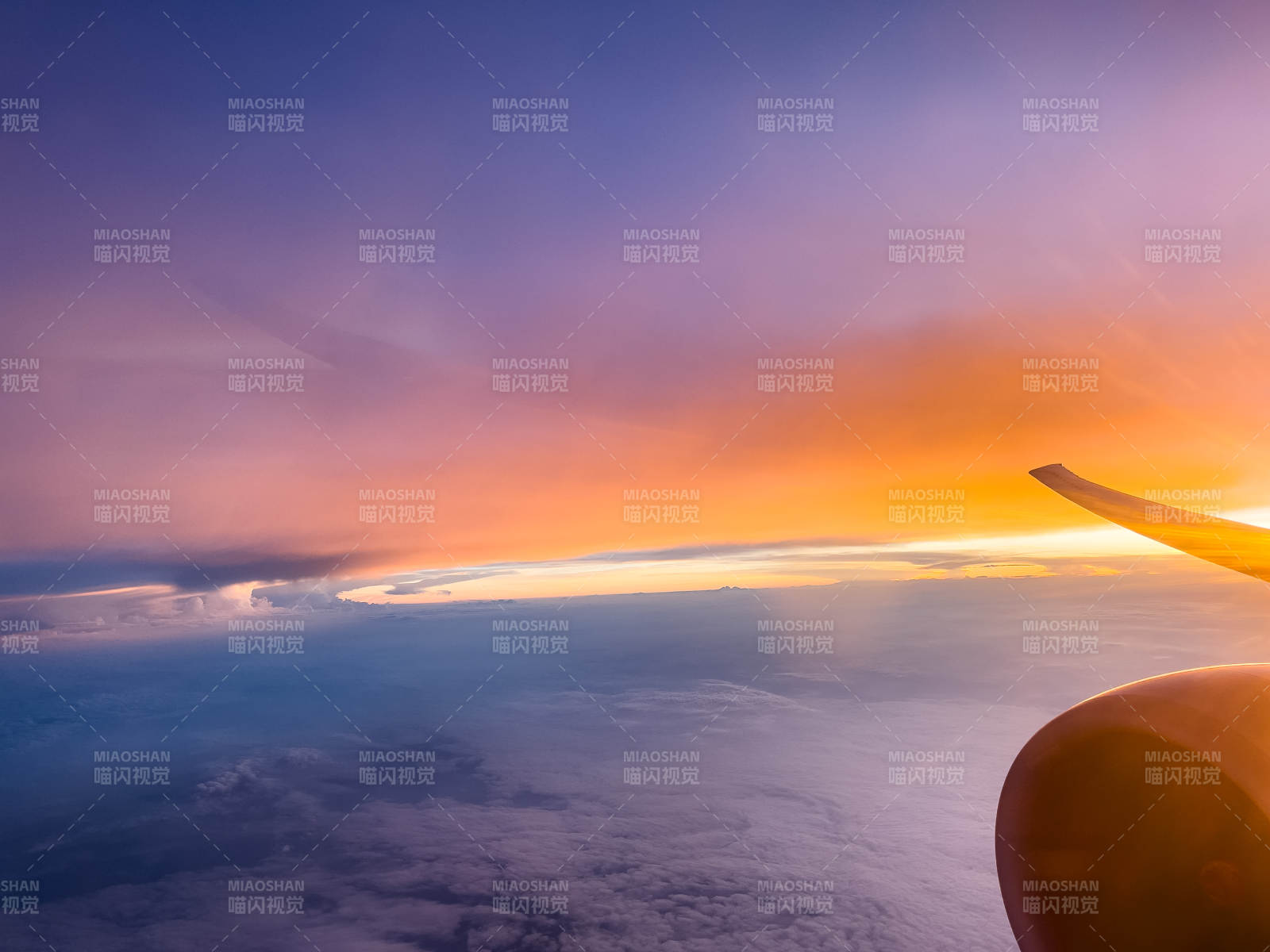 高空日落 云海翱翔