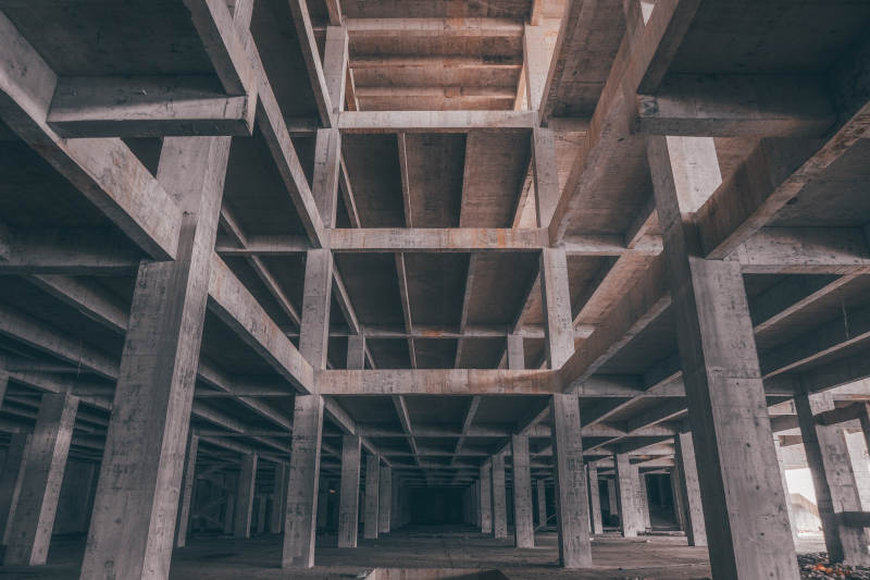 廢棄建筑的混凝土結構