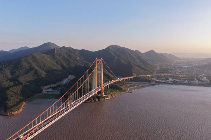 跨海大橋日落美景