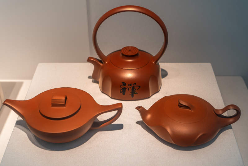 紫砂茶具三件套展示