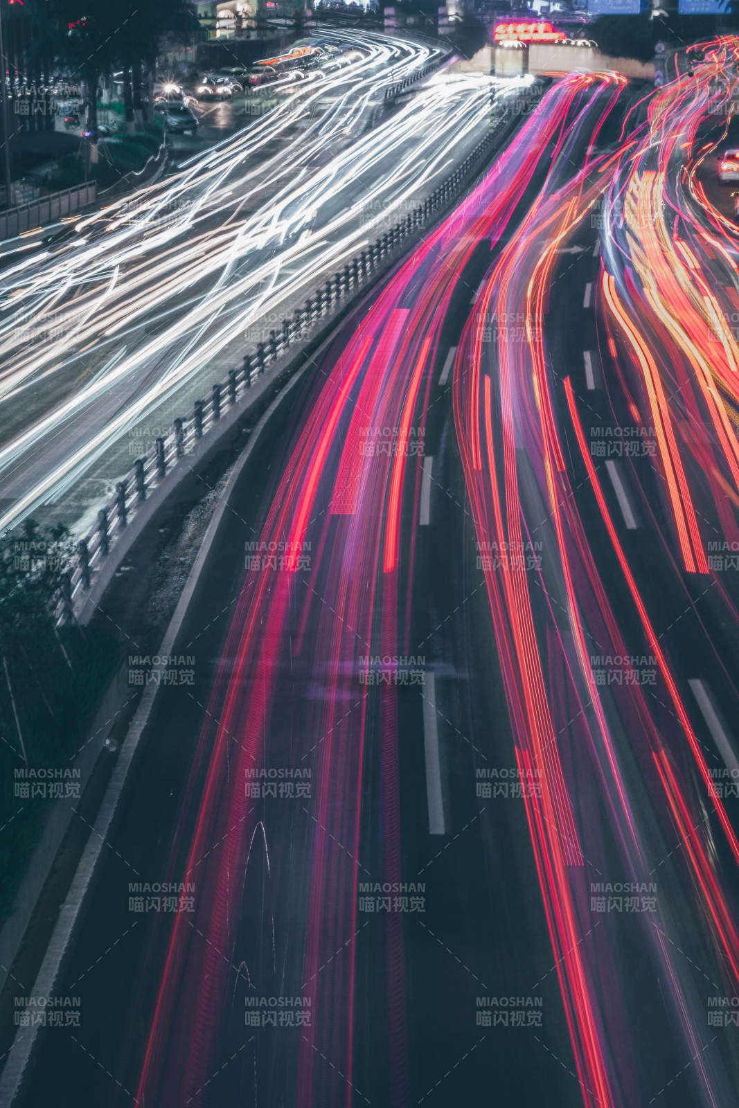城市夜景車流光影