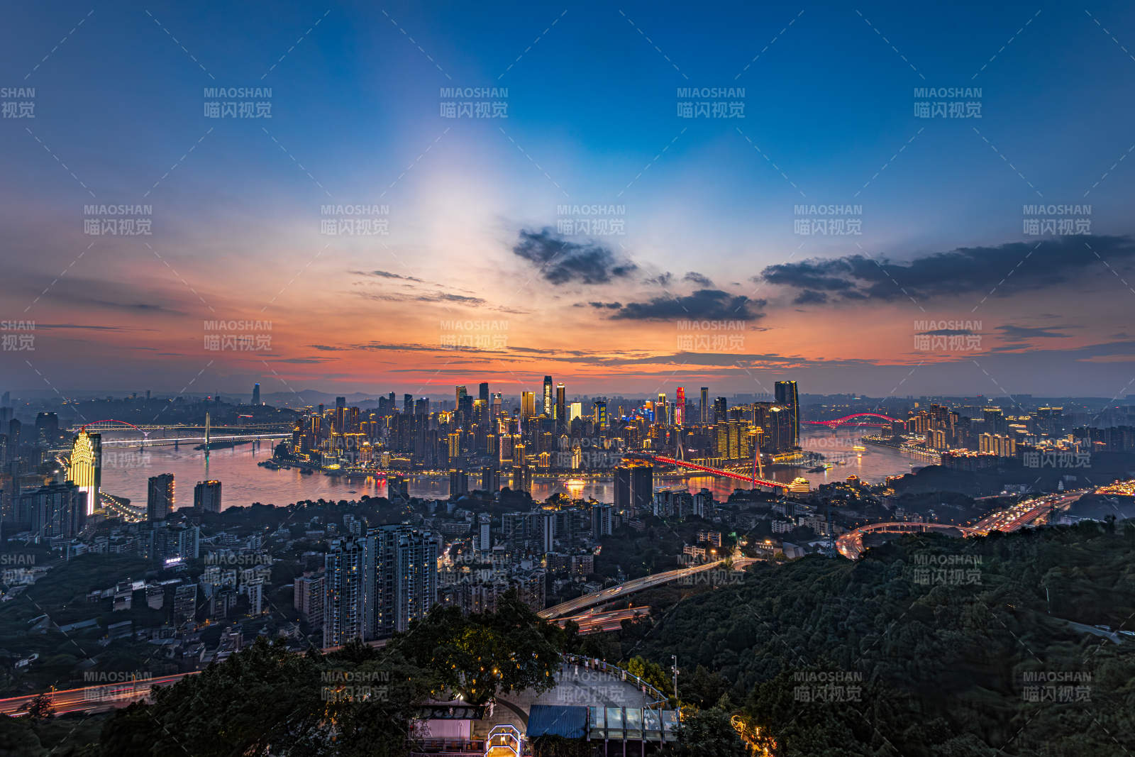 重慶山城夜景 燈火輝煌