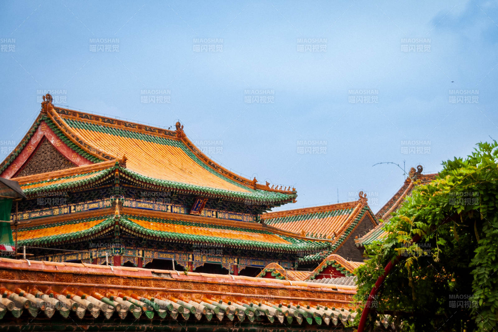 古建筑群的華麗屋頂  沈陽故宮