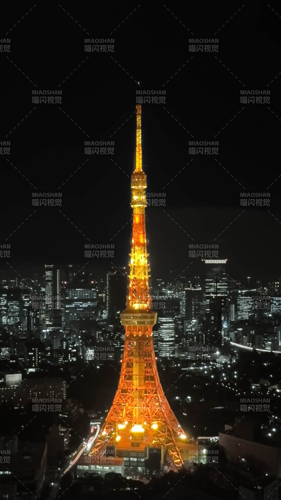 東京塔夜景璀璨燈光