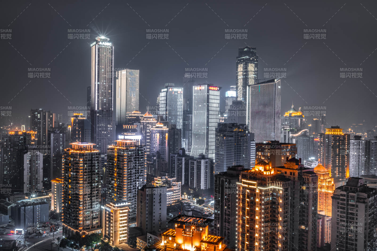 渝中區夜幕下的城市燈火輝煌
