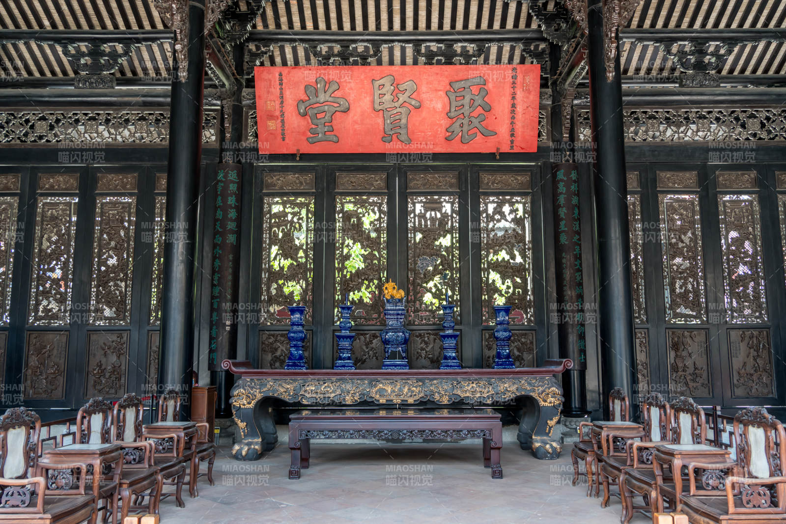 廣州陳家祠的古建筑內景 聚賢堂