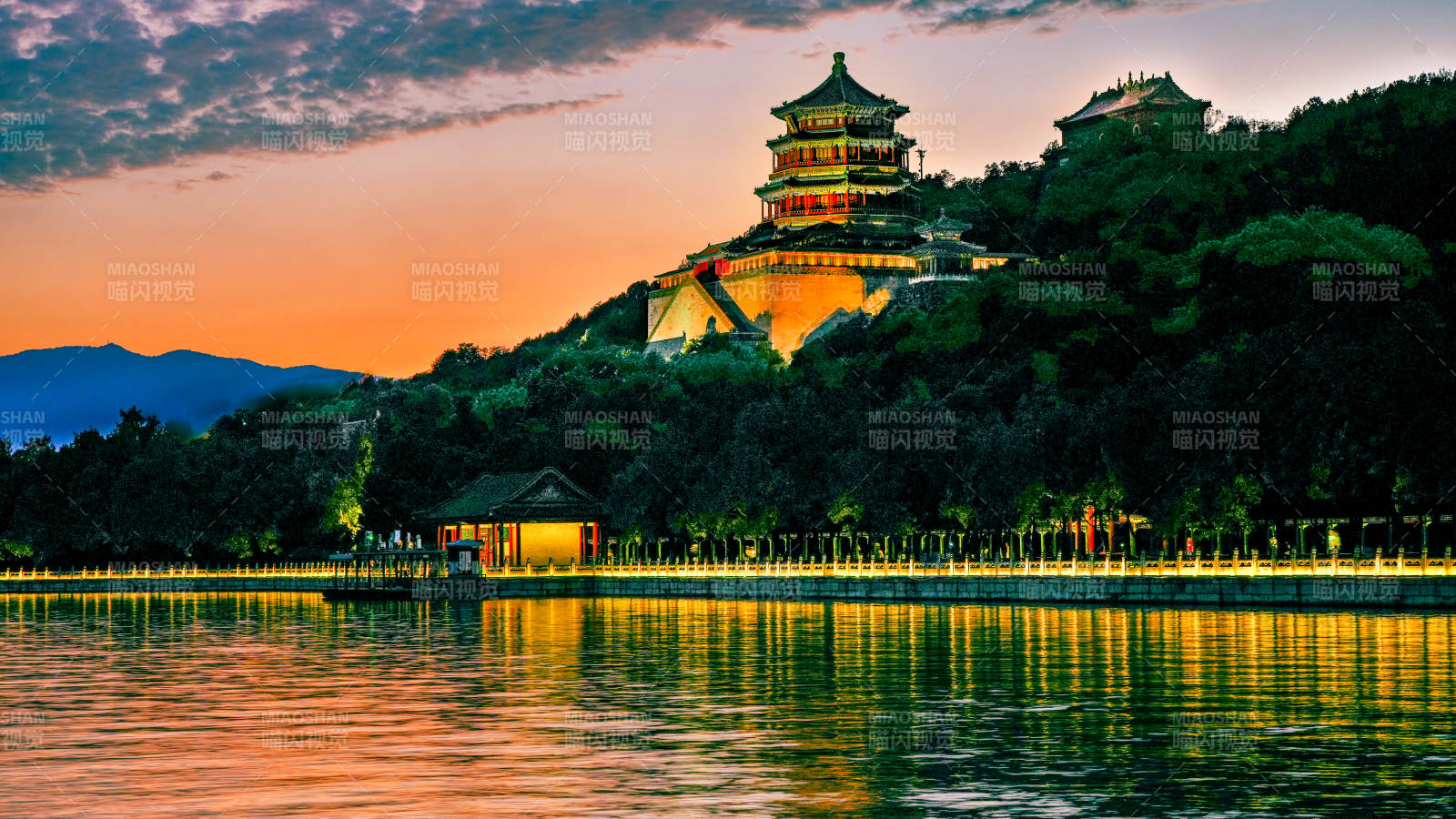 頤和園夕陽美景