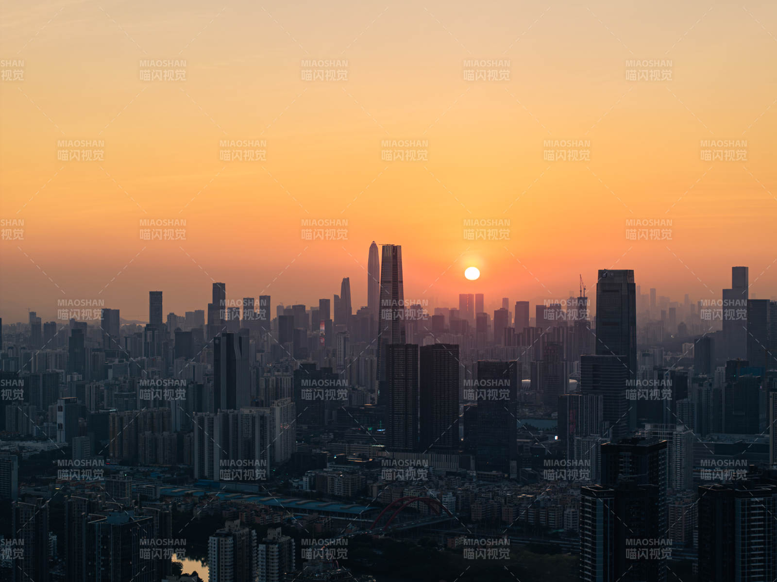 城市黃昏 高樓林立