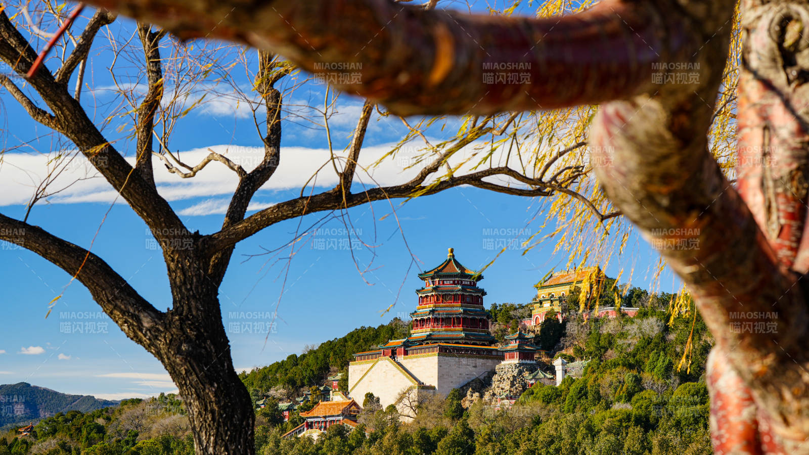 頤和園佛香閣秋景圖