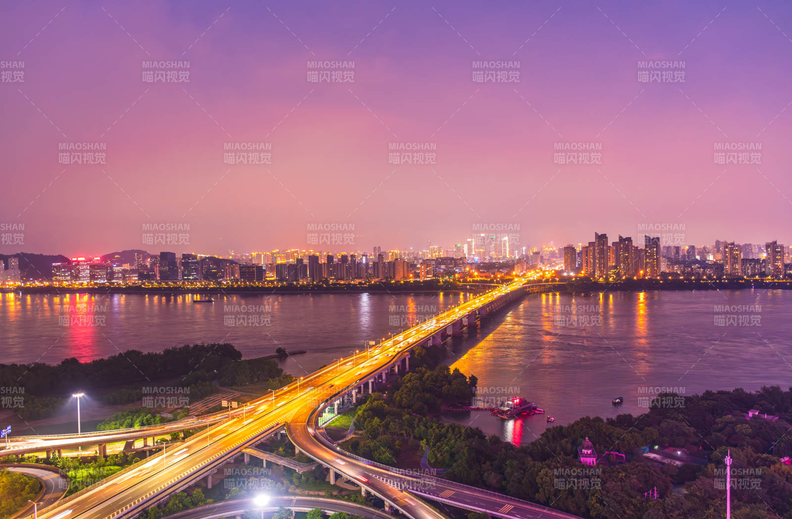 福州城市夜景與橘園洲大橋