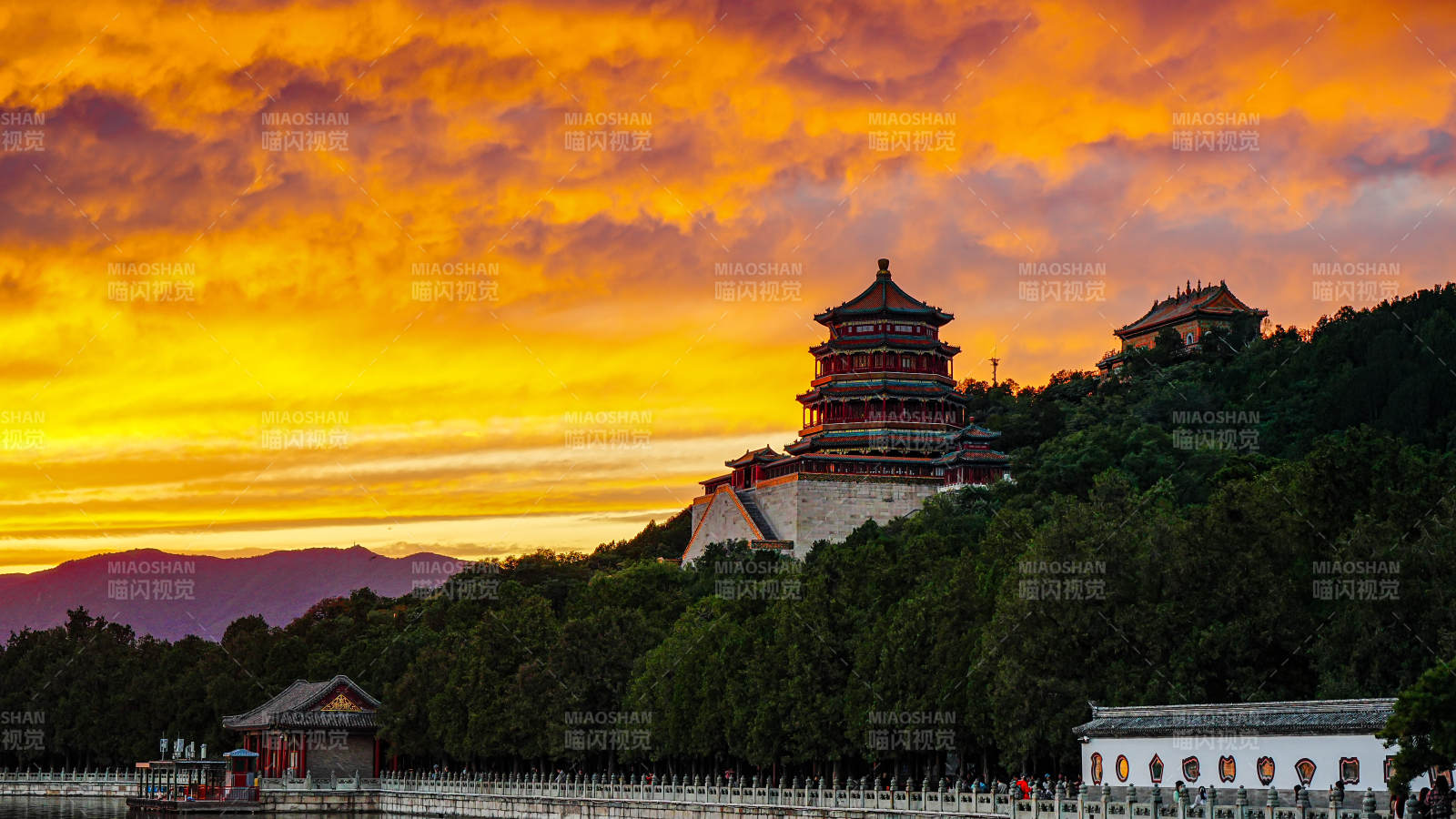 頤和園夕陽美景