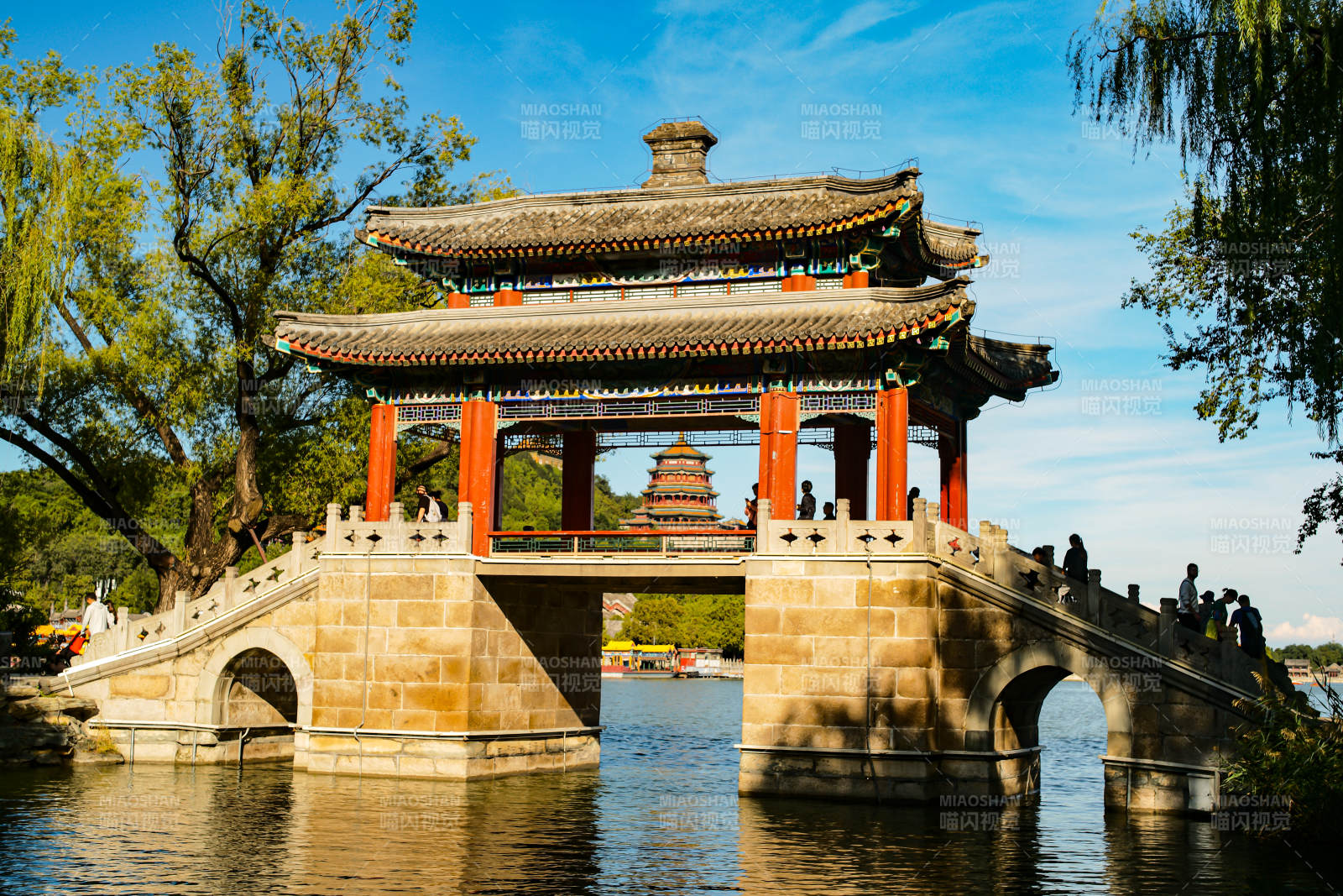 頤和園的豳風橋秋景