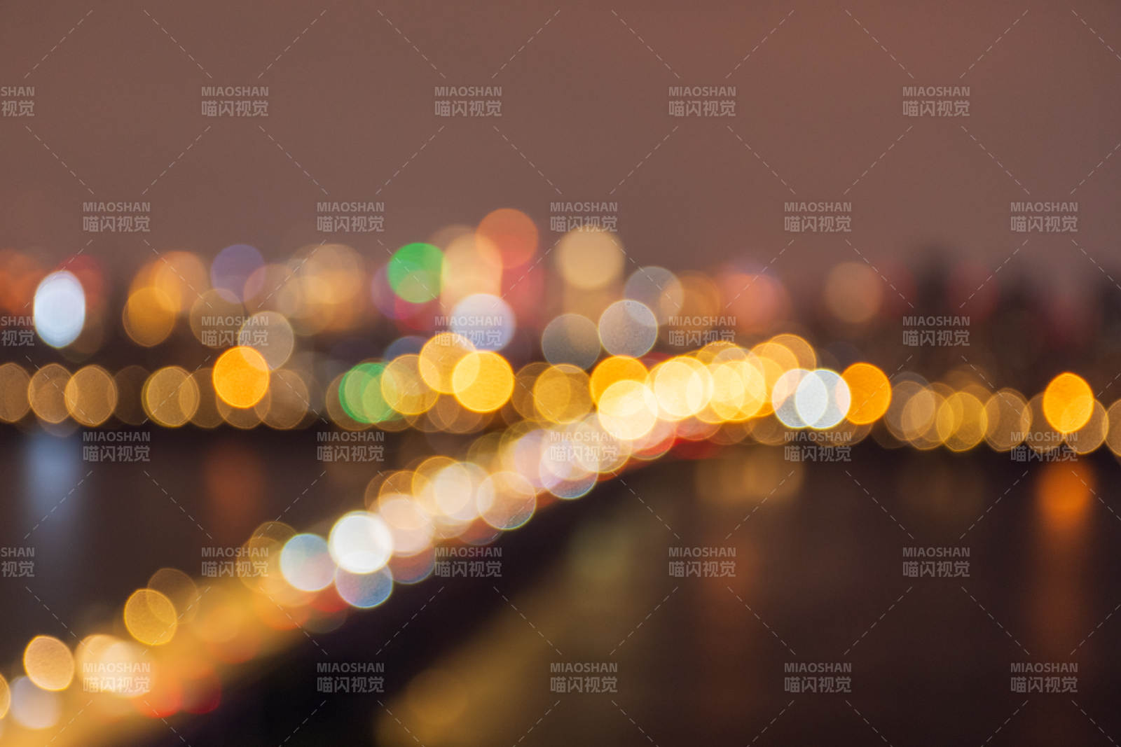 夜景燈光模糊背景圖