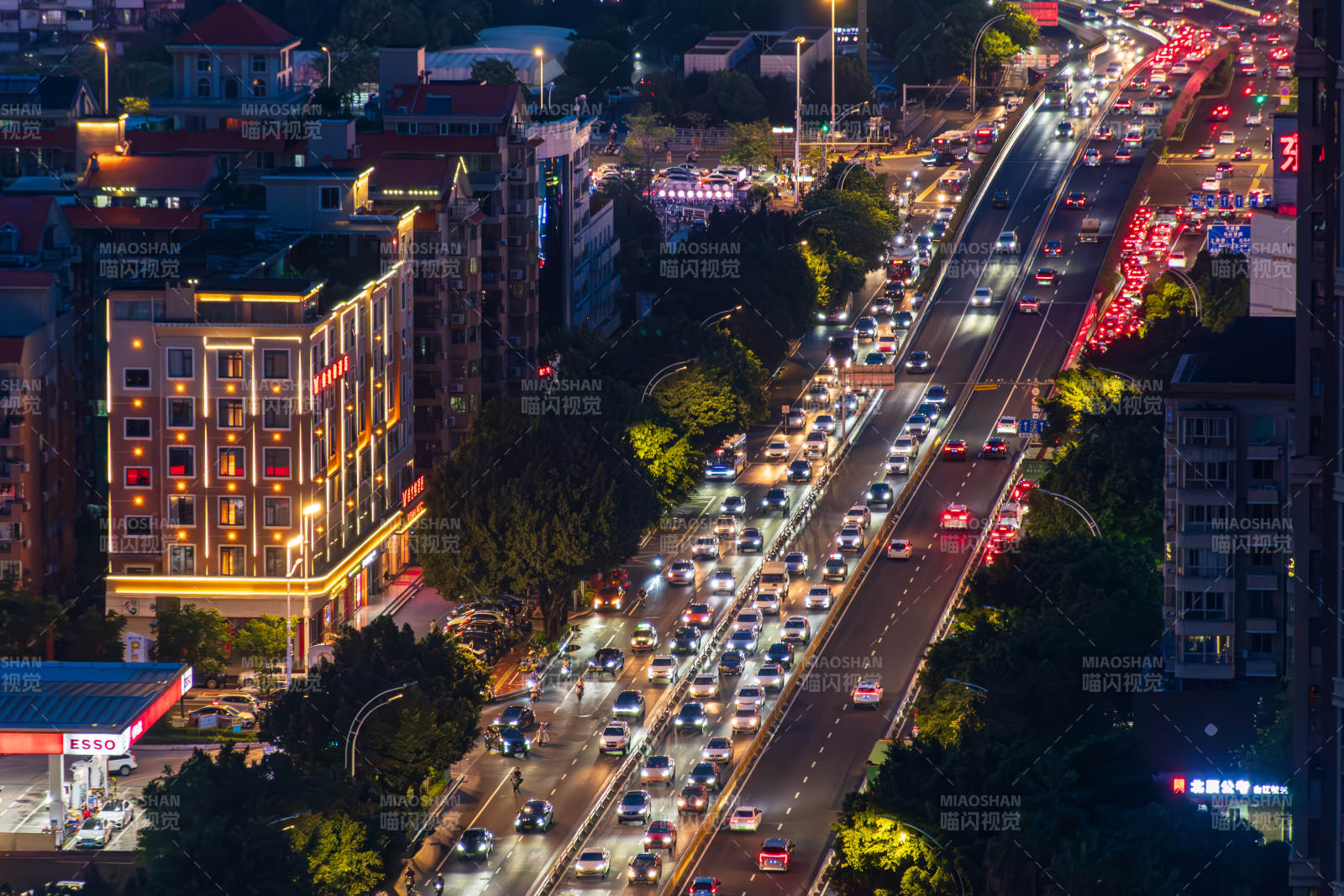 福州城市夜景交通繁忙