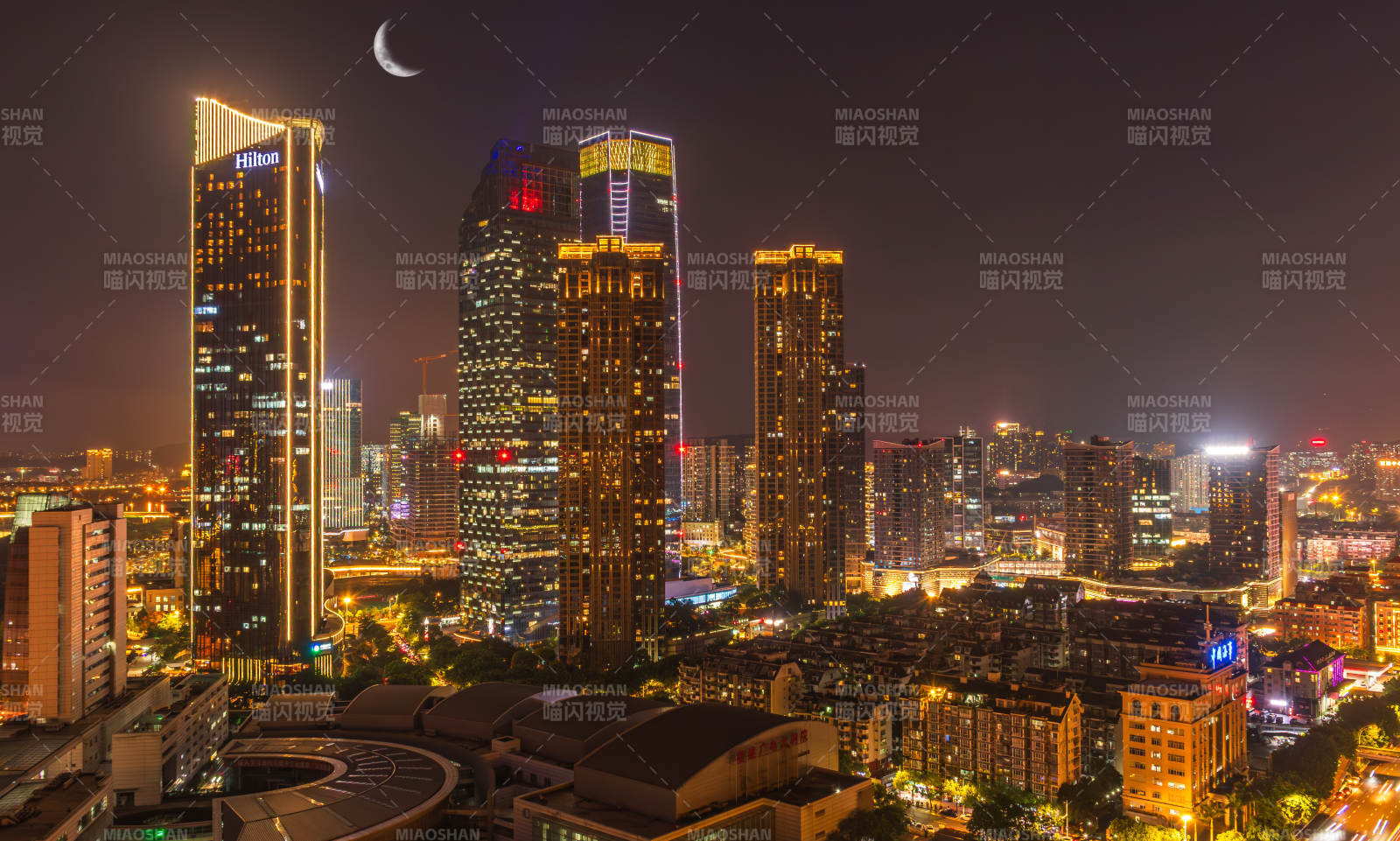 夜幕下的福州城市燈火通明