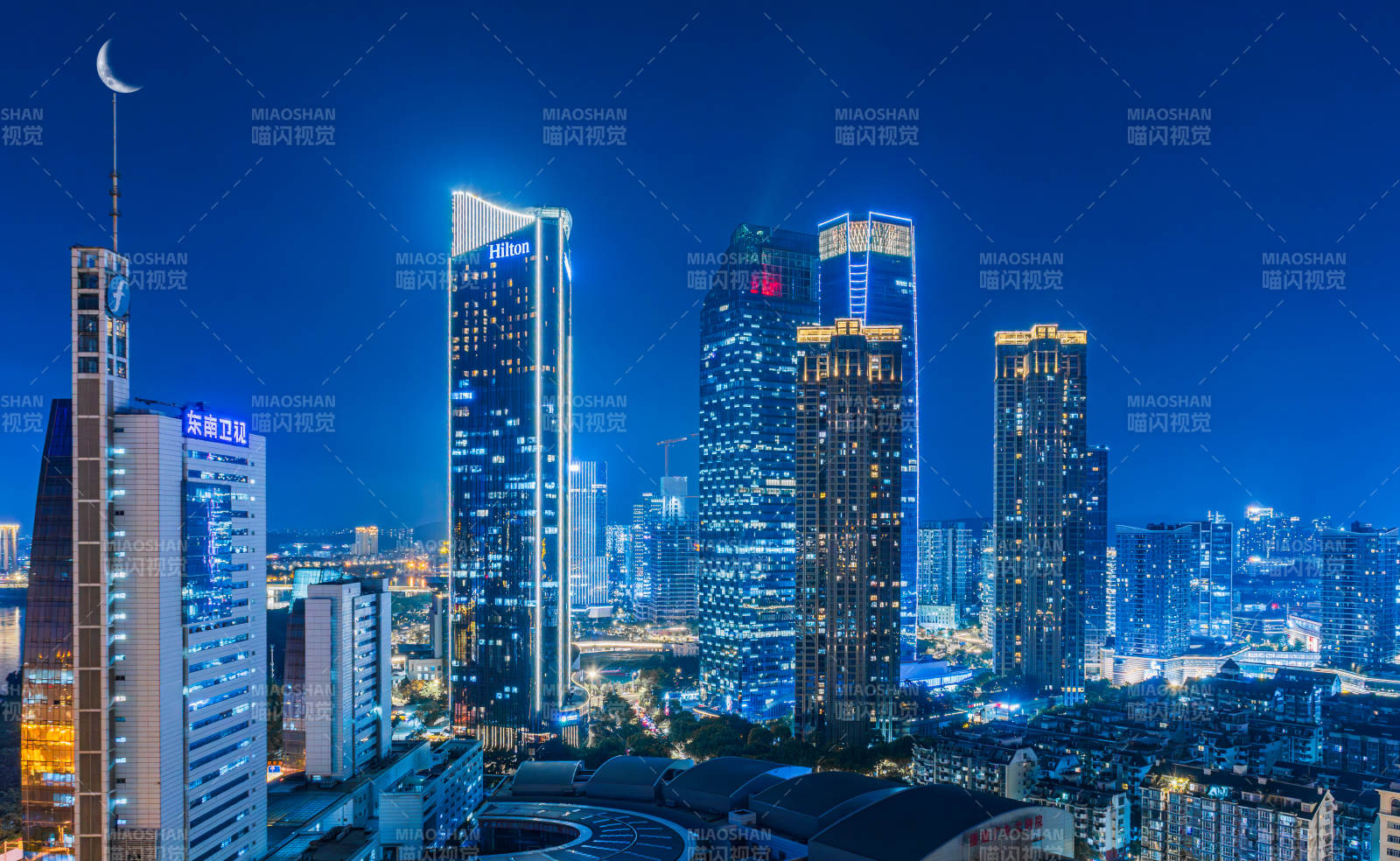 夜幕下的福州城市燈火輝煌