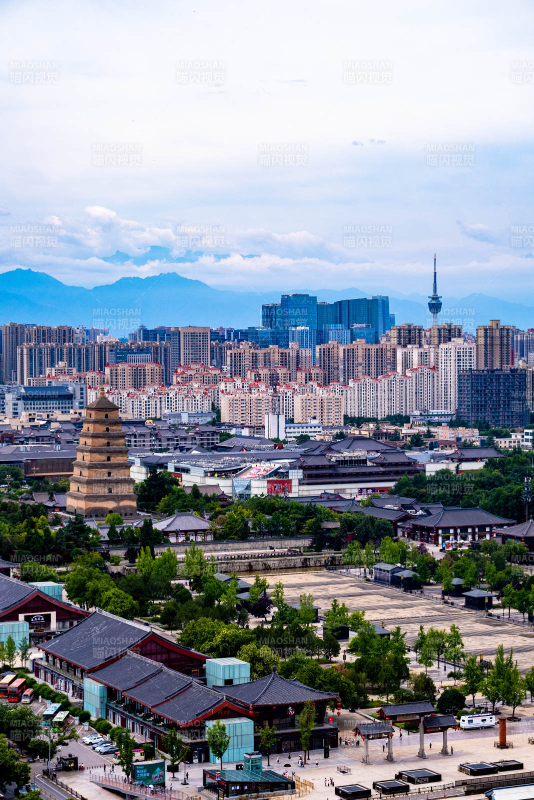 西安城市風(fēng)光全景圖