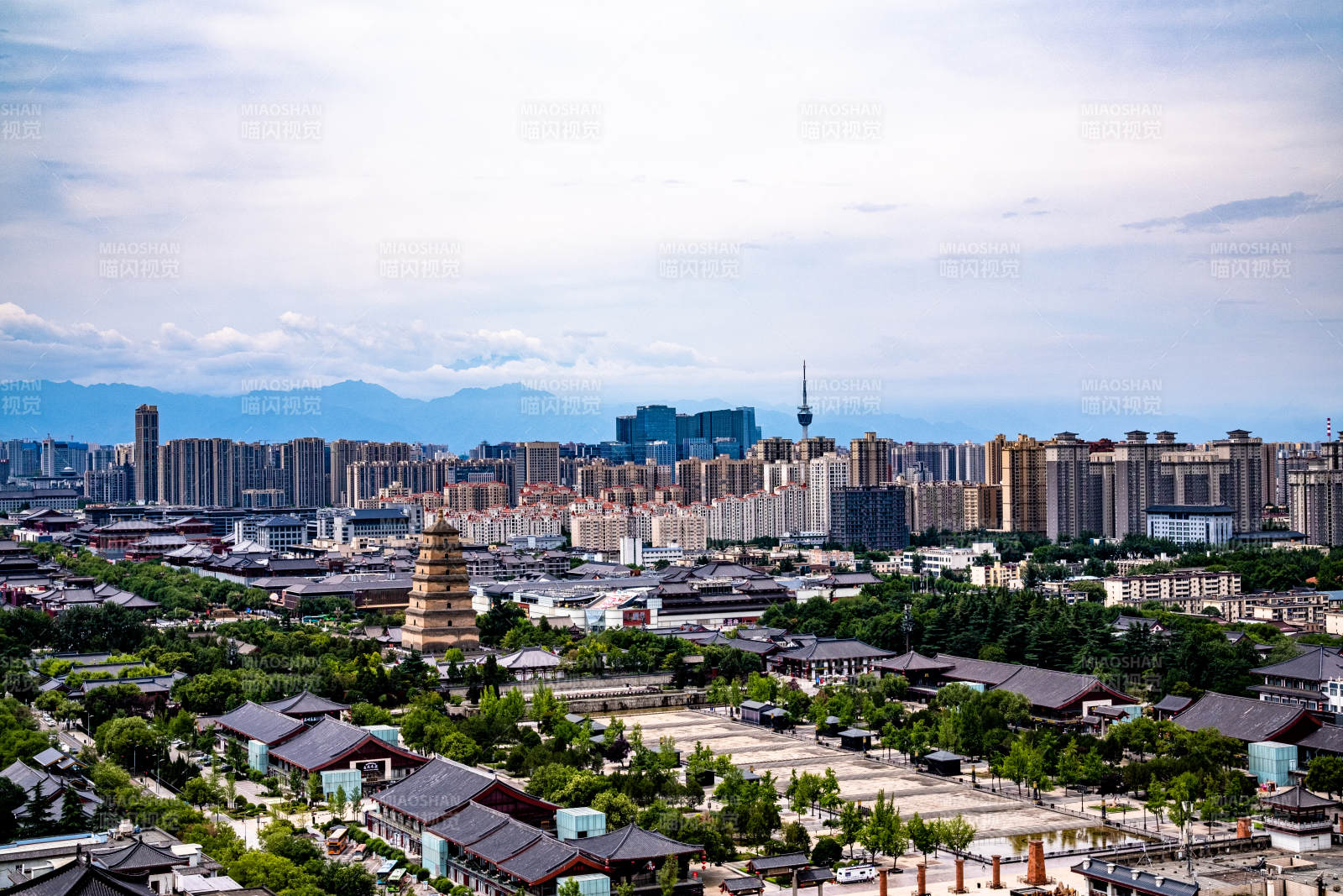 西安城市風光全景圖