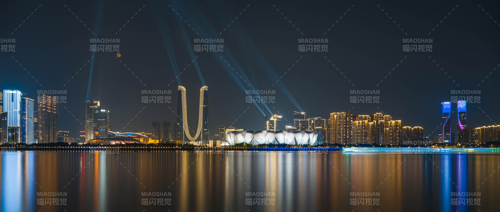 杭州錢江新城夜景城市燈光秀