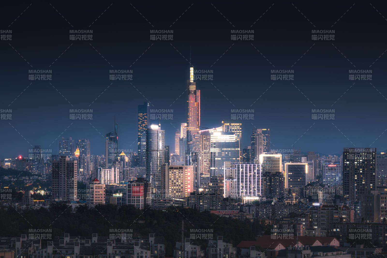 南京夜幕下的城市燈火輝煌