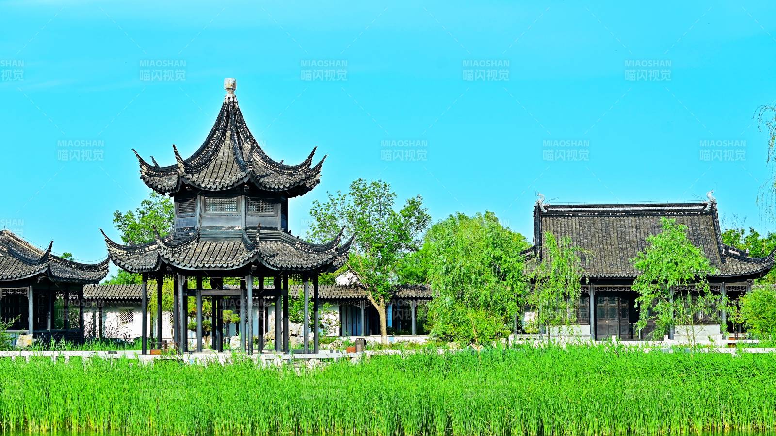 邢臺園博園江南水鄉(xiāng)風(fēng)古建筑風(fēng)光