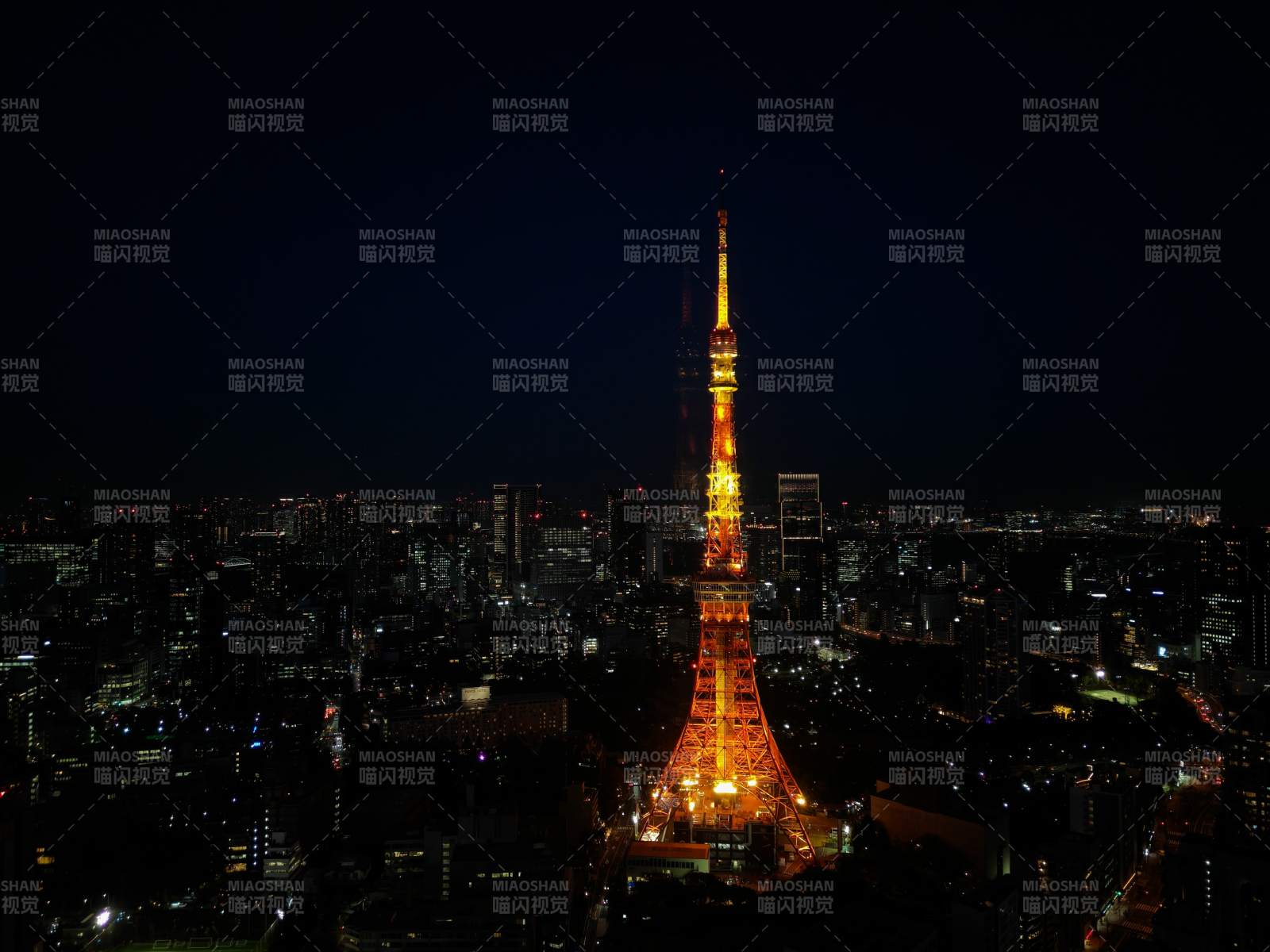 東京塔夜景璀璨燈光