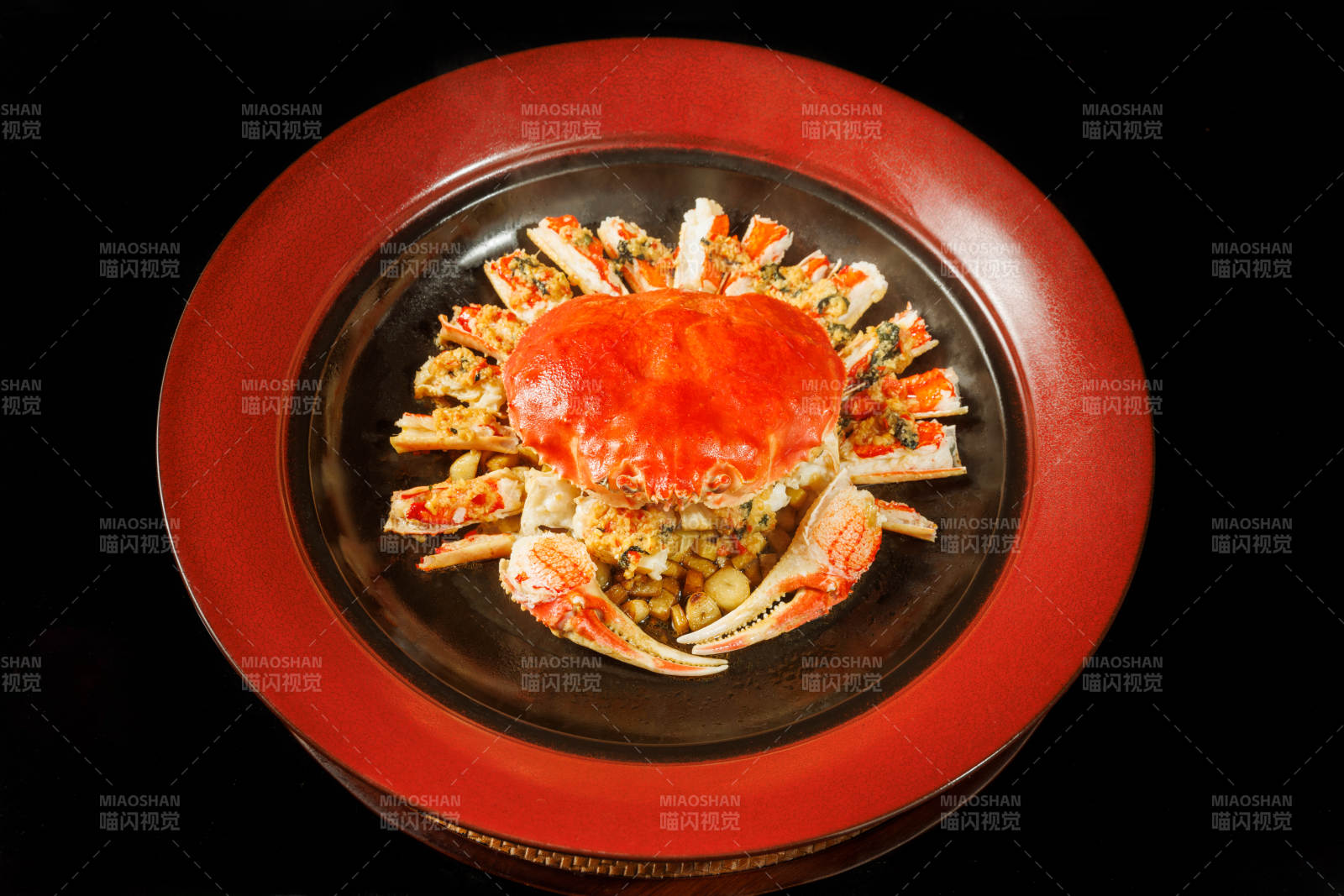紅盤蒸蟹 美味佳肴