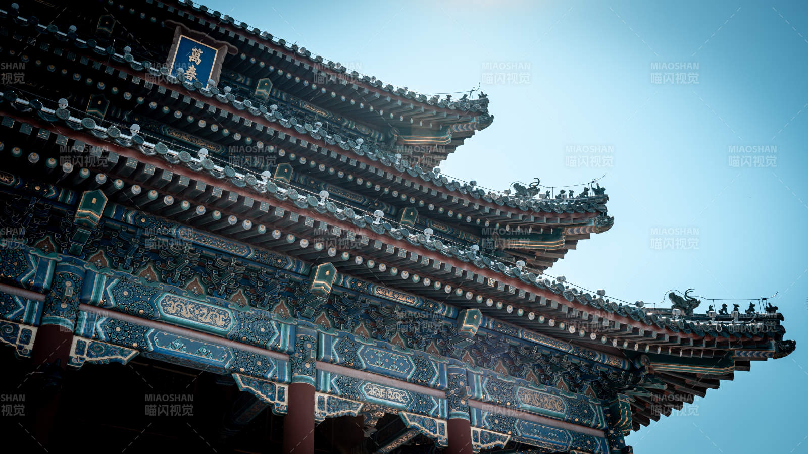 景山公園古建筑飛檐斗拱細節